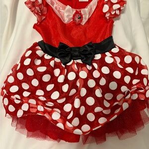 Disney 3T-4T Minnie Mouse Red White Polka Dot Dress Costume Tulle Skirt